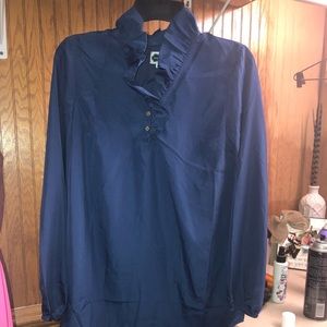 Ruffle Neck Blue Tunic